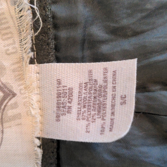 Army Green Wool Utility Coat with Hood - Picture 12 of 12